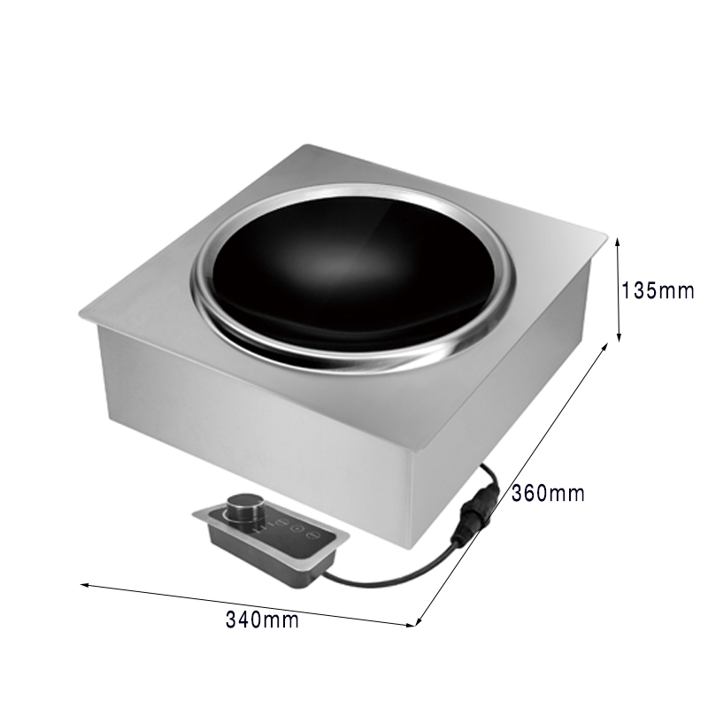 Surface de cuisson commerciale à induction intégrée par brûleur unique AM-BCD101W de 3 500 W