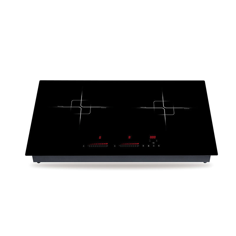 Plaque de cuisson à induction à double brûleur 2000 W + 2000 W, verrouillage de sécurité portable multifonctionnel pour enfants, surface compatible avec tous les ustensiles de cuisine, AM-D205