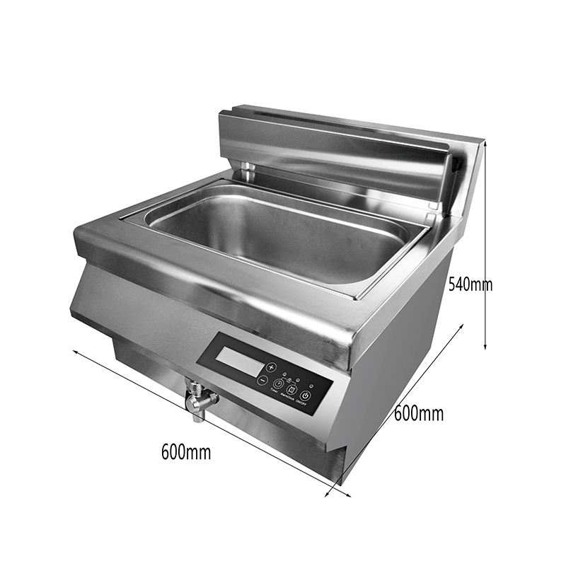 Friteuse commerciale de grande capacité 35 L avec panier, friteuse professionnelle à induction avec haute puissance 5000 watts, acier inoxydable facile à nettoyer pour la cuisson des aliments dans les restaurants, les traiteurs, 240AM-CD22F201C