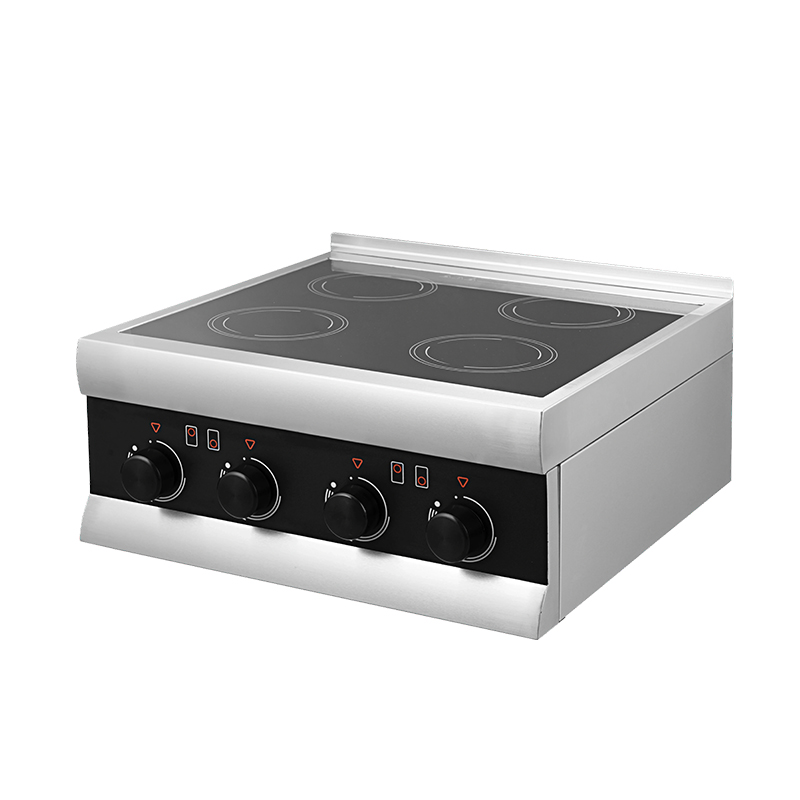 Table de cuisson à induction Chef à quatre brûleurs, niveaux de puissance, minuterie et température multiples, qualité commerciale, 3 500 W + 1 500 W, prise en charge OEM/ODM, AM-CDT401