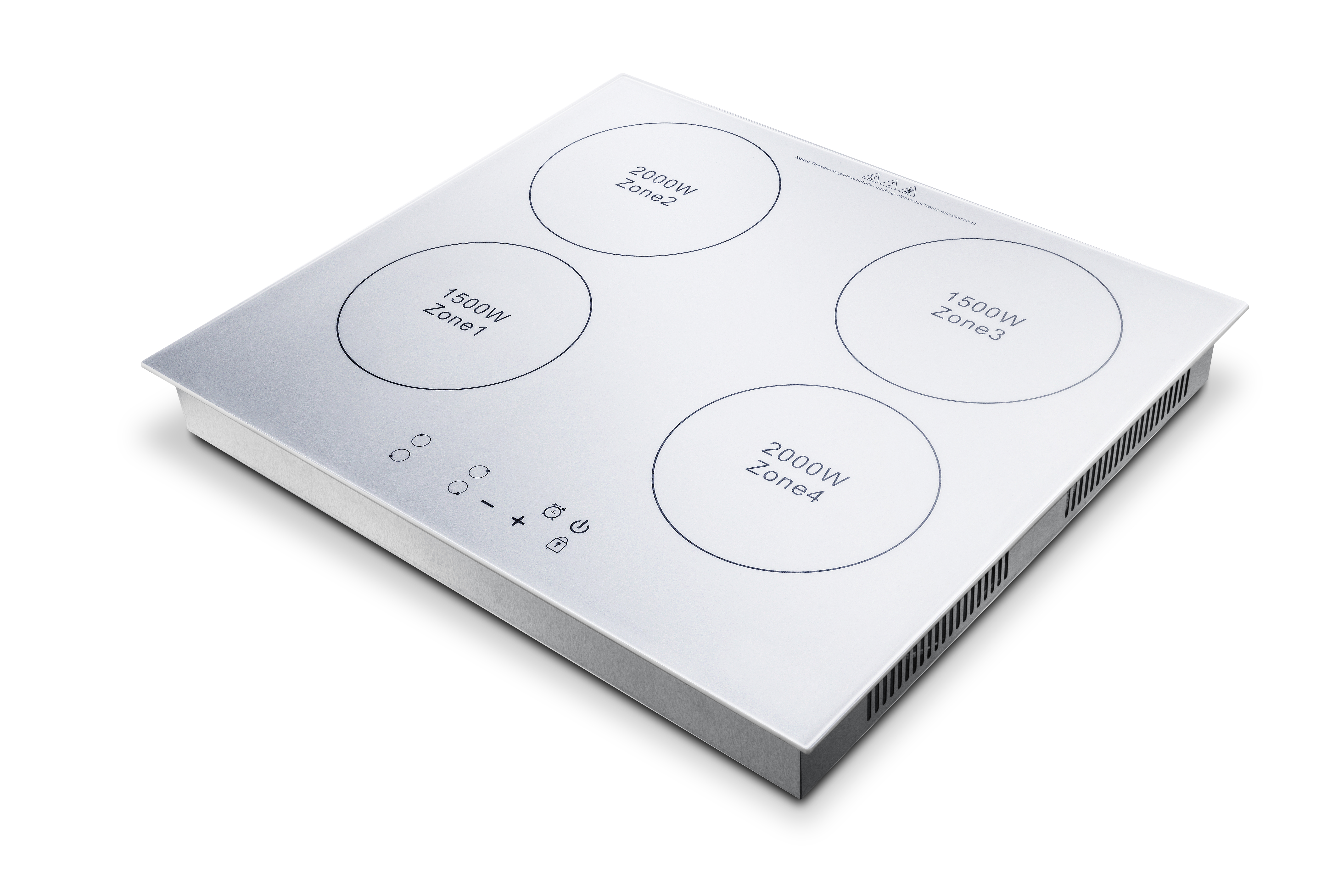 Table de cuisson à induction ultra fine 4 brûleurs intégrés 2000 W + 1500 W + 2000 W + 1300 W, minuterie de cuisson précise, espace de cuisson rapide et économie d'énergie, AM-D401R