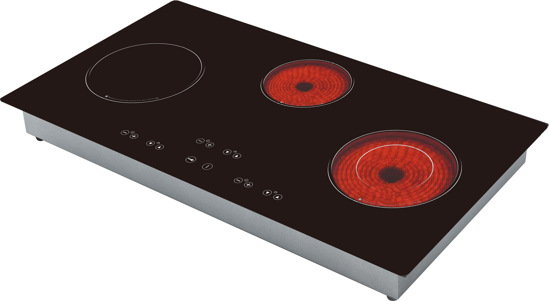 Cuisson à domicile Ménage combiné 1 brûleur à induction et 2 brûleurs infrarouges 2500 W + 1200 W + 2200 W, table de cuisson intégrée multifonctionnelle permettant d'économiser du temps et de l'énergie, AM-DF302