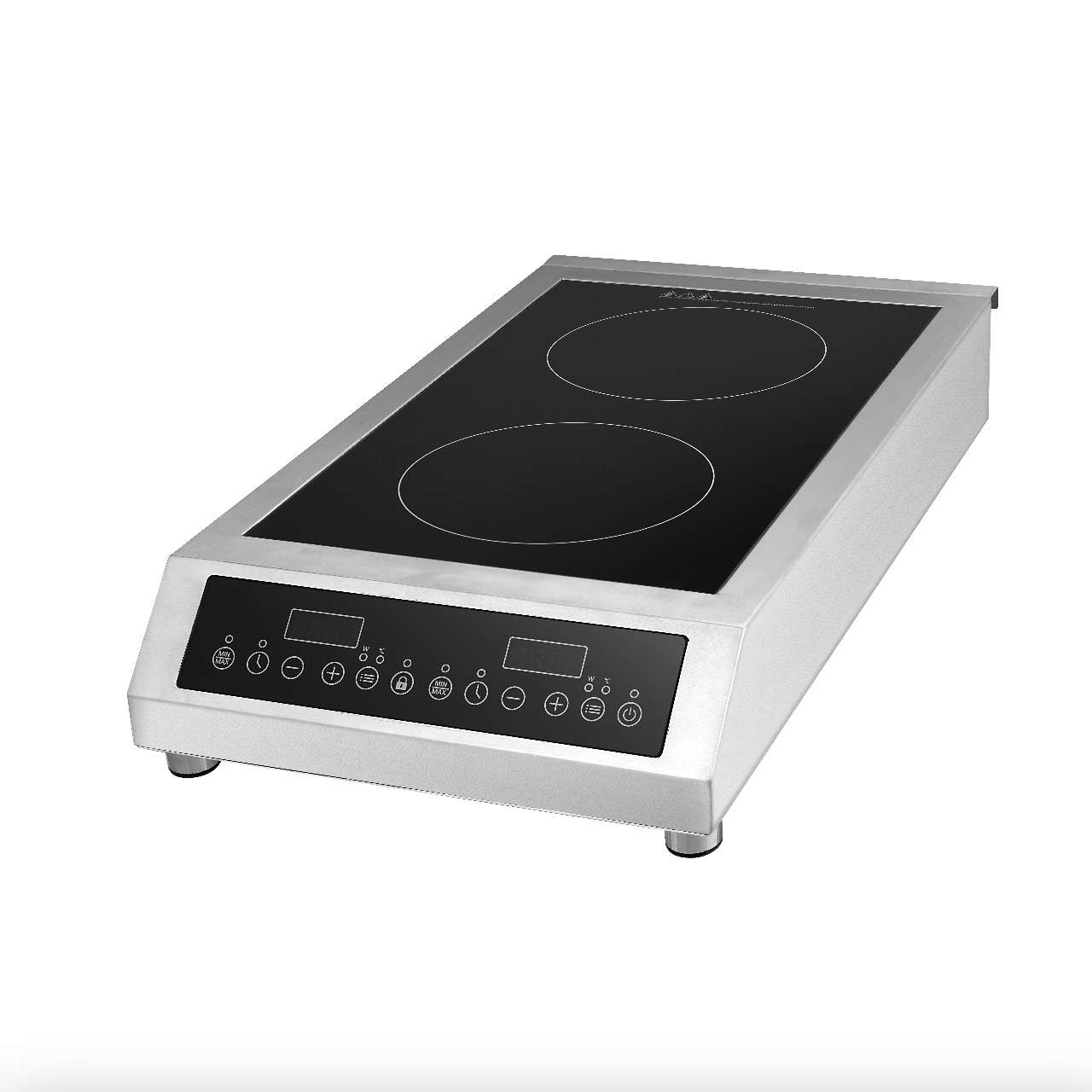 Cuisinière à induction commerciale robuste avec fabricant de double brûleur, AM-CD203